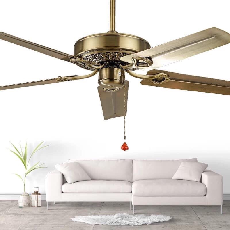 Quạt trần đèn cánh thẳng QTDG503 quạt trần trang trí, quạt trần giá rẻ