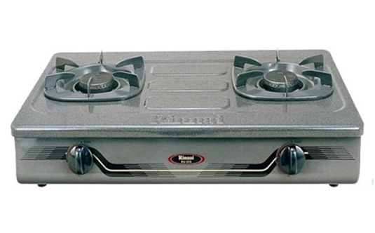 Bếp gas đôi rinnai rv-370n mặt men màu xám - hàng chính hãng