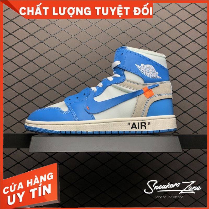 (FREESHIP+HỘP+QUÀ) Giày Thể Thao AIR JORDAN 1 OFF WHITE Retro High University UNC Xanh Trắng Cực Phong Cách