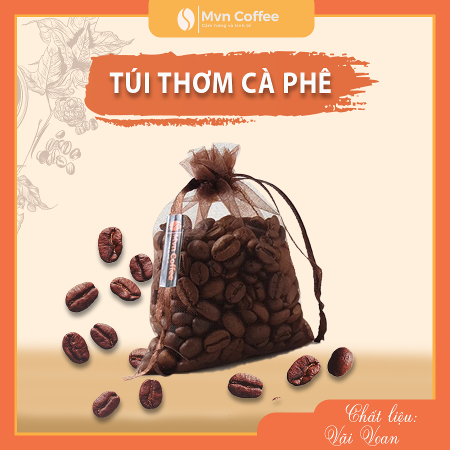 Túi thơm cà phê nguyên hạt 25 gr, không hương liệu- 100% Robusta Honey