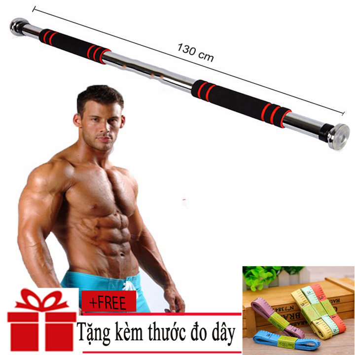 (Hàng Chuẩn Loại 1) Xà đơn gắn cửa treo tường đa năng 80-130cm gắn cửa độ dài tùy chỉnh, dụng cụ tập gym tại nhà, xà đơn gắn cửa + Tặng kèm thước dây đo chiều cao kích thước 3 vòng đa năng- Hàng Hot 2019