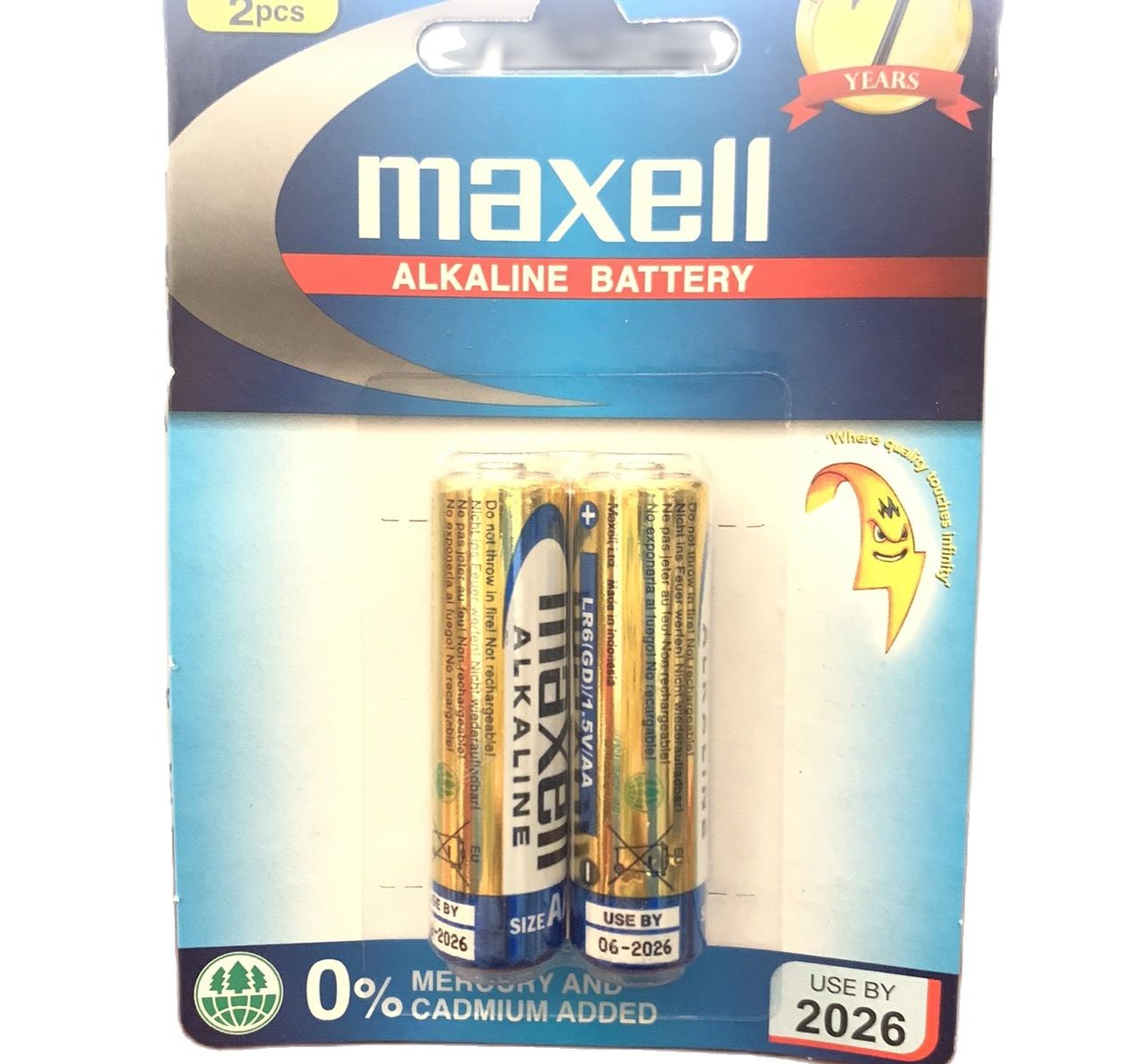 Pin 2A Maxell Alkaline 1 vĩ 2 viên Made In Indonesia