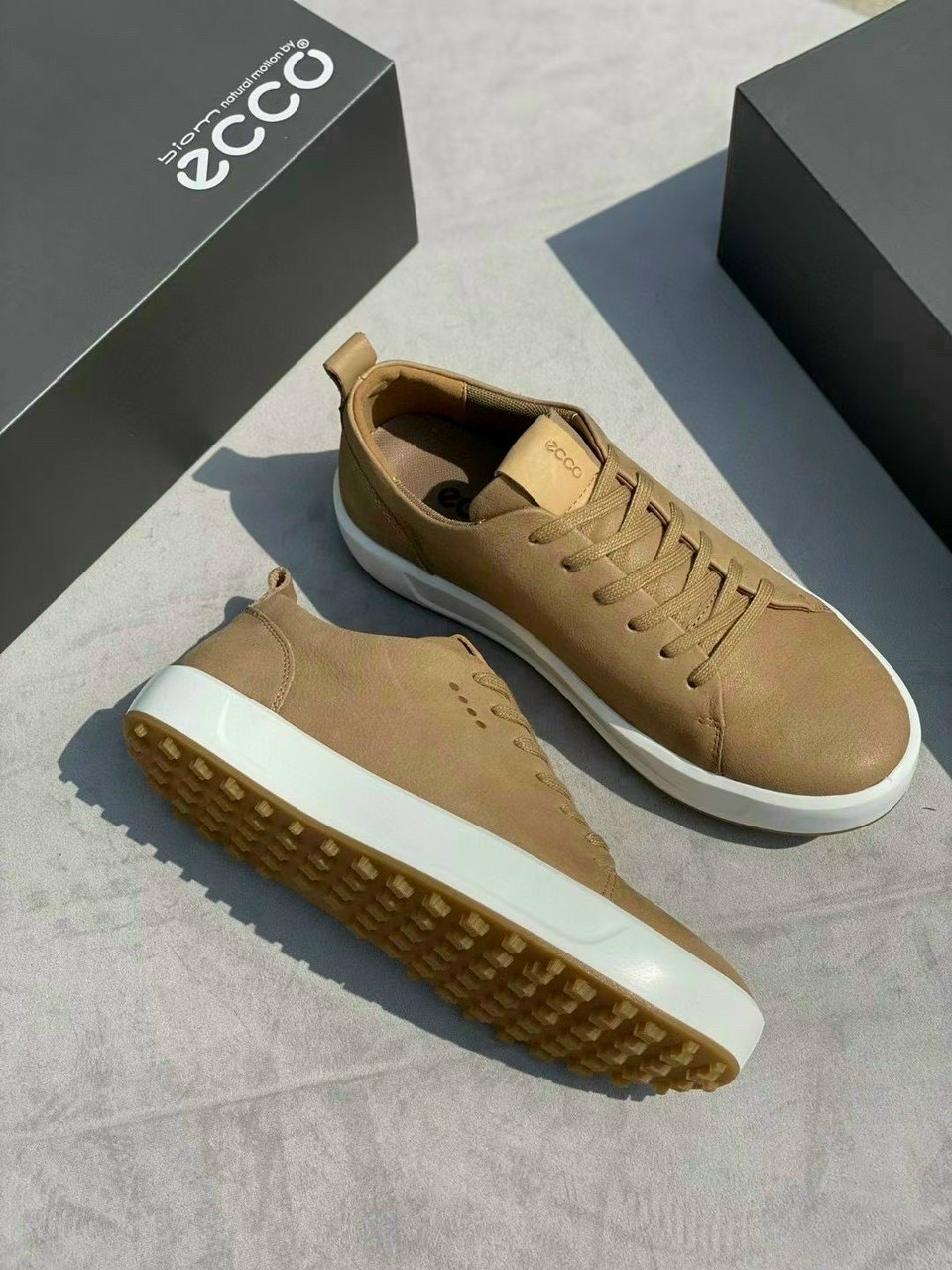 Giày Golf Nam ecco Kiểu Chất Liệu Da PU Cao Cấp Chống Thấm Nước Siêu Bền Fom Đế Mềm Êm Chân không trơn trượt