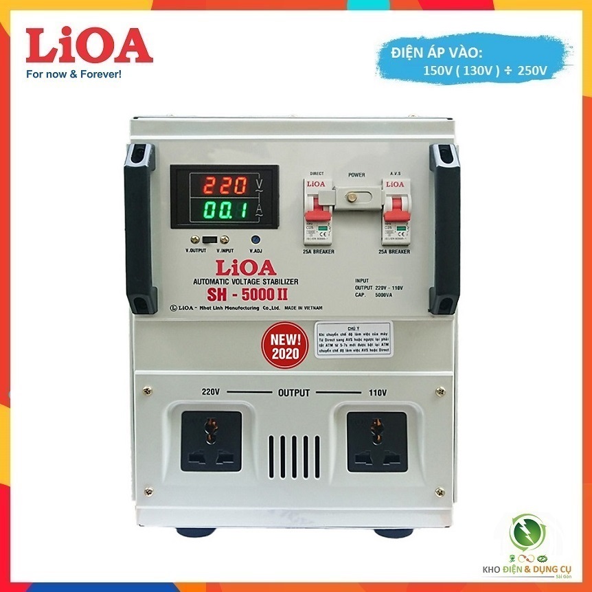 ỔN ÁP 5,0kVA LIOA SH - 5000 II ĐIỆN ÁP VÀO 150V(130V) - 250V ( ĐỒNG NGUYÊN CHẤT  )