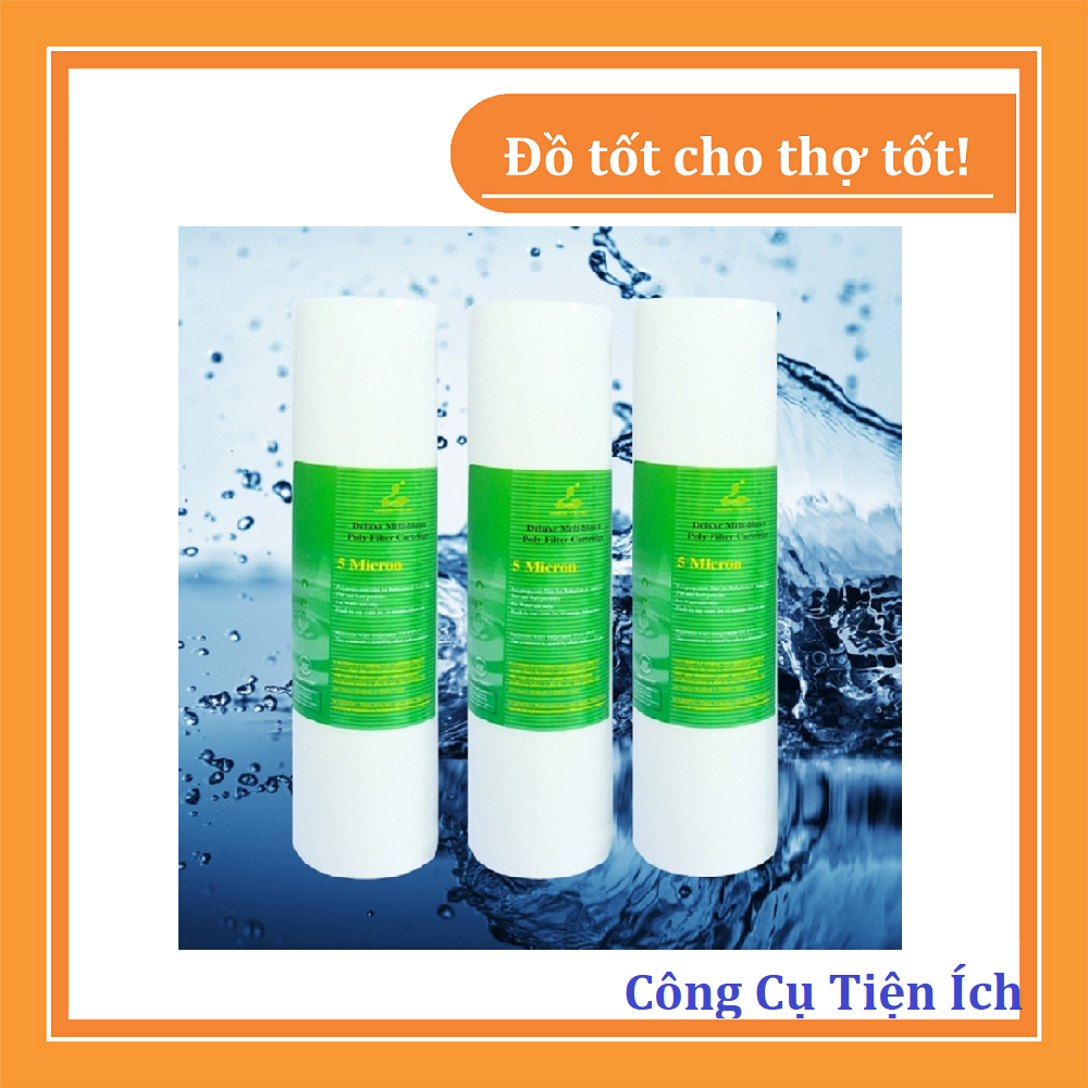 Bộ 3 lõi lọc nước số 1 (cấp lọc đầu tiên) dành cho các loại máy lọc nước RO - dài 25cm