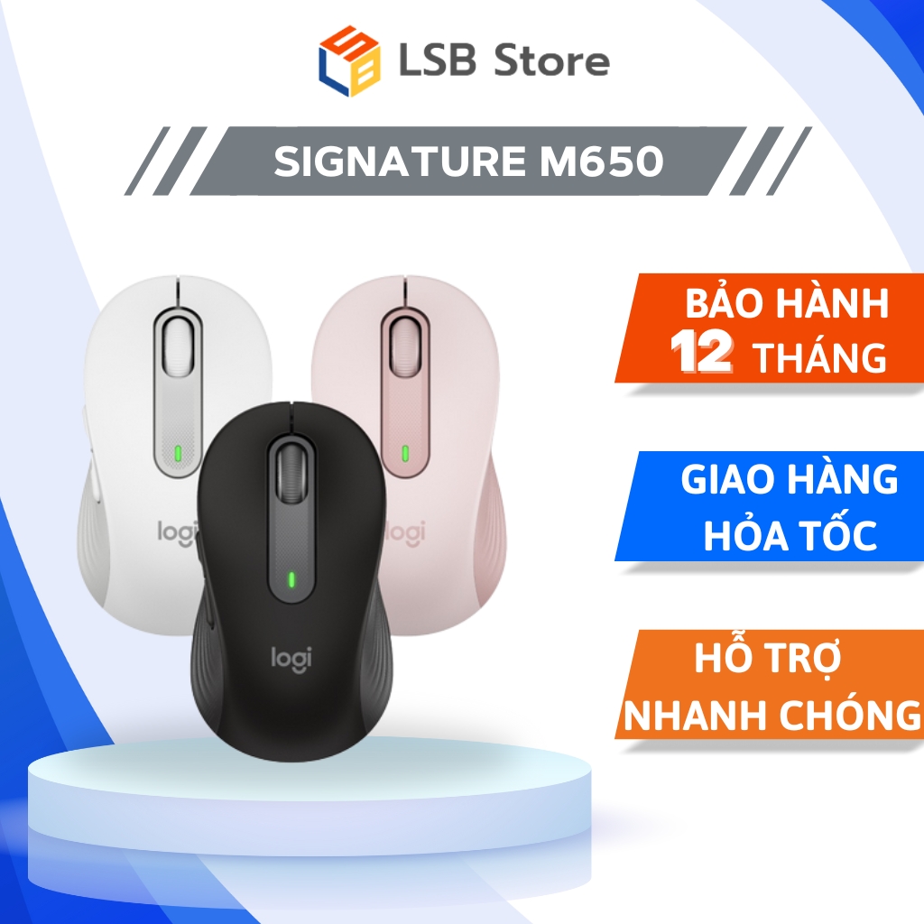 [Hoả Tốc 4h - HCM] Chuột Không Dây Bluetooth Logitech Signature M650 | Hàng Chính Hãng | Bảo Hành 12 Tháng | LSB Store