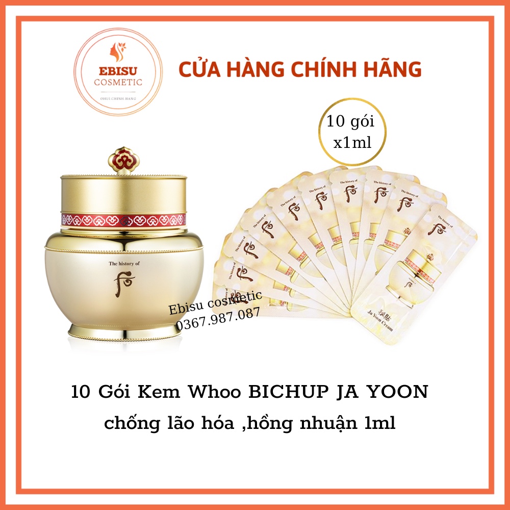 10 gói kem whoo bichup ja yoon cream 1ml– kem dưỡng chống lão hóa hồng nhuận