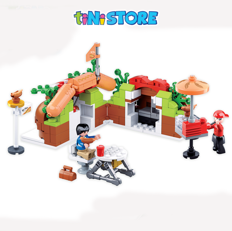 Đồ chơi lắp ráp sáng tạo lego quầy bánh mì hotdog TINITOY 345 mảnh ghép