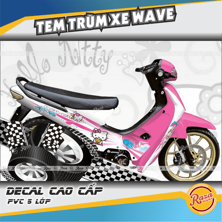 Tem TRÙM xe wave hồng chế đẹp Tem dán xe máy wave hồng thiết kế theo yêu  cầu  tem xe wave độ chế đẹp và rẻ chất  Lazadavn