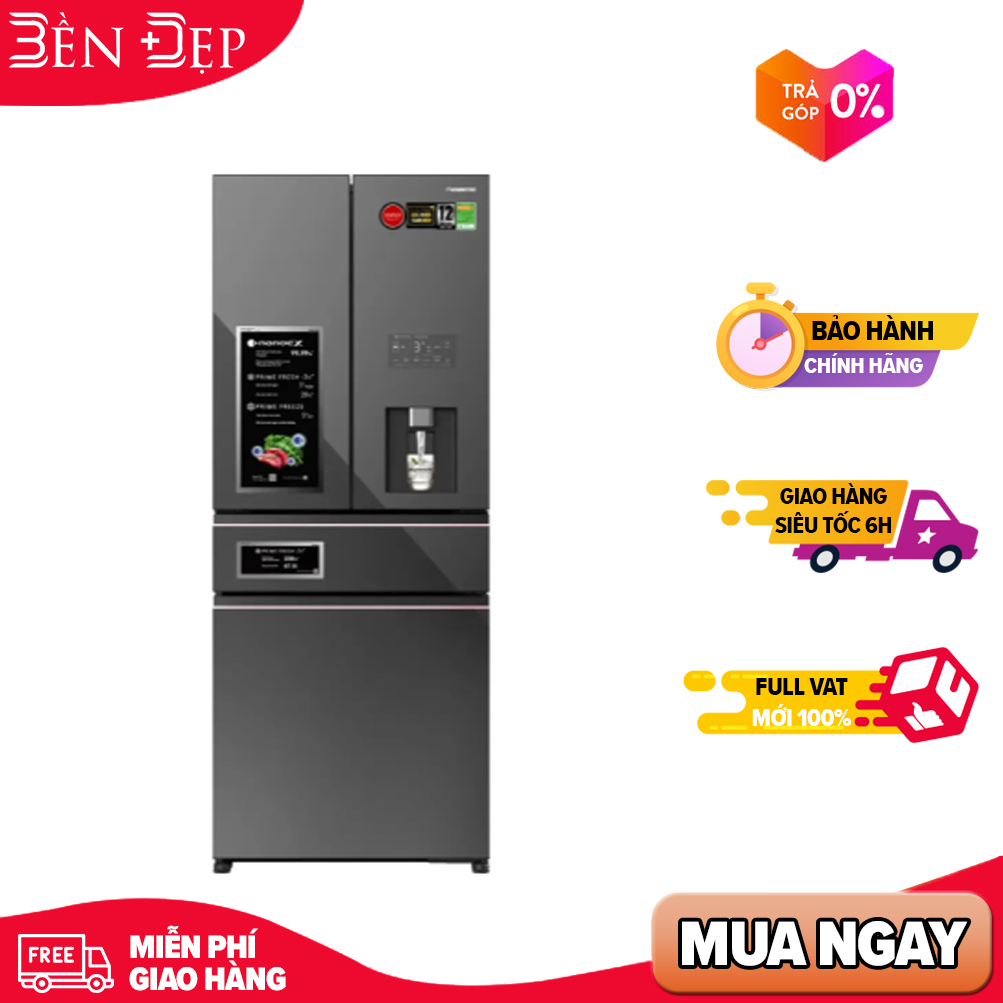 [TRẢ GÓP 0%] Tủ lạnh Panasonic 4 cánh 540L NR-YW590YMMV - Vô hiệu hóa 99.99% vi khuẩn, giảm dư lượng