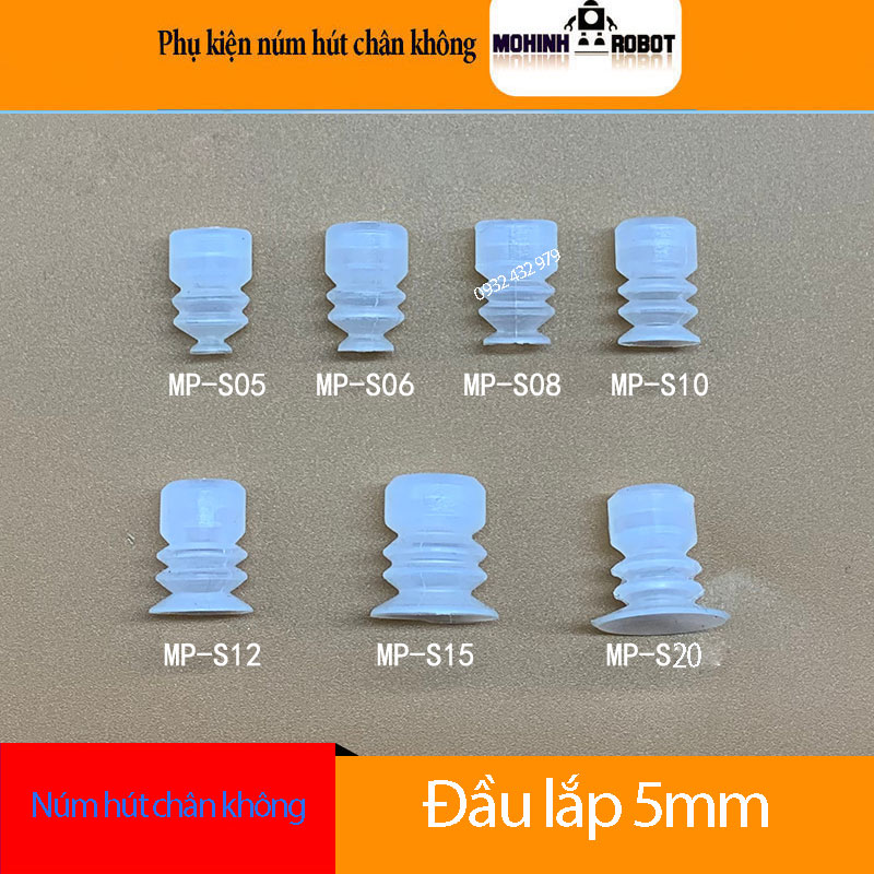 Cốc hút chân không SMC 3 lớp đầu lắp 5mm silicon