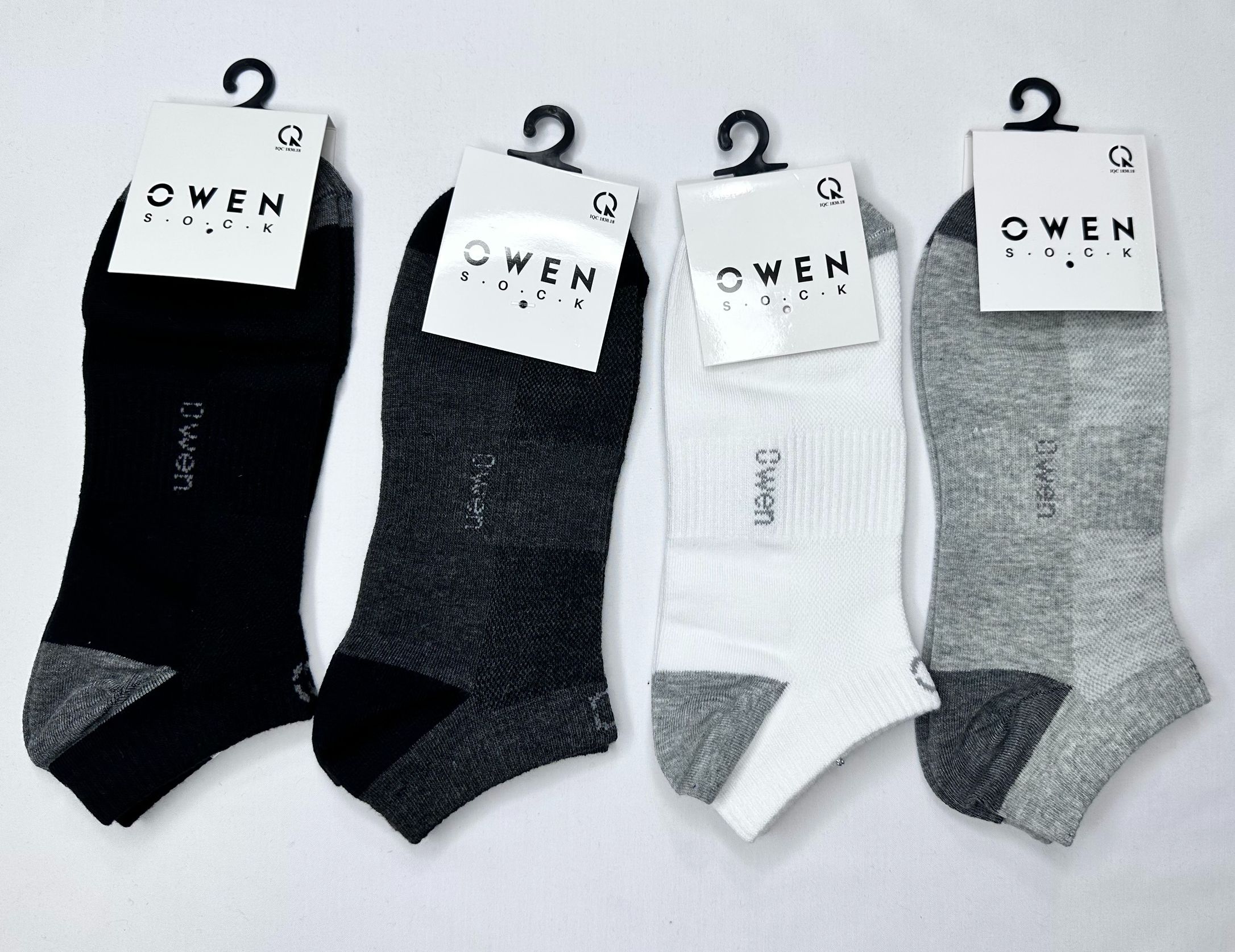 Tất cổ ngắn viền gót nam OWEN 100% cotton khử mùi