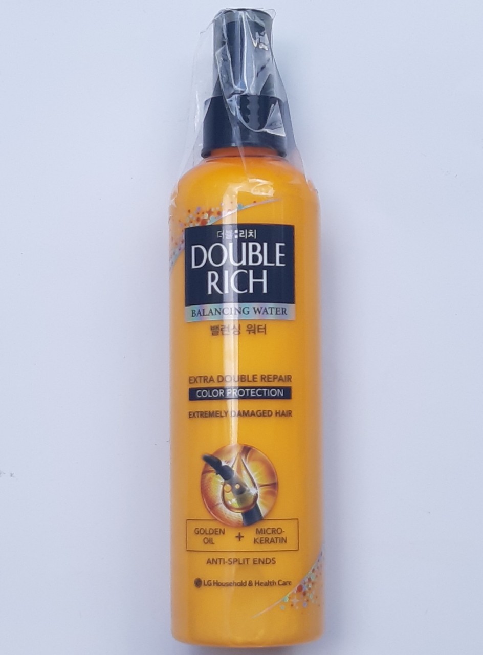 Xịt nước dưỡng tóc Double rich 250ml chăm sóc tóc NHUỘM Double Rich Balancing Water Golden Oil Bảo vệ màu nhuộm của tóc