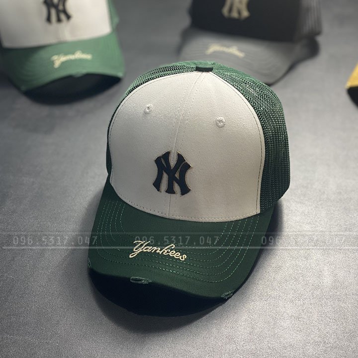 Nón mũ lưỡi trai ny mlb cao cấp, thêu chữ ny trên vành, chất liệu lưới thoáng mát
