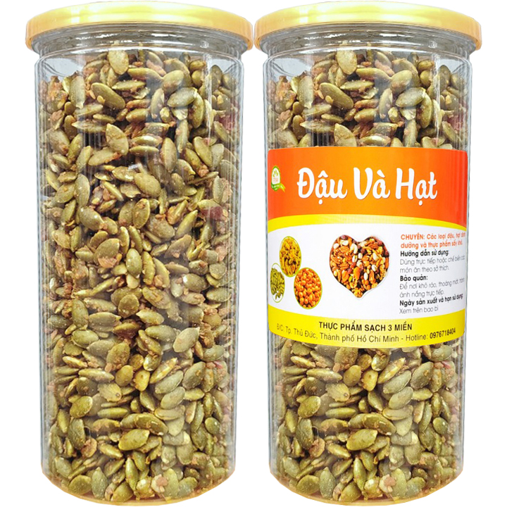 500g nhân hạt bí rang tỏi ớt giòn tan đậm vị hiệu tps