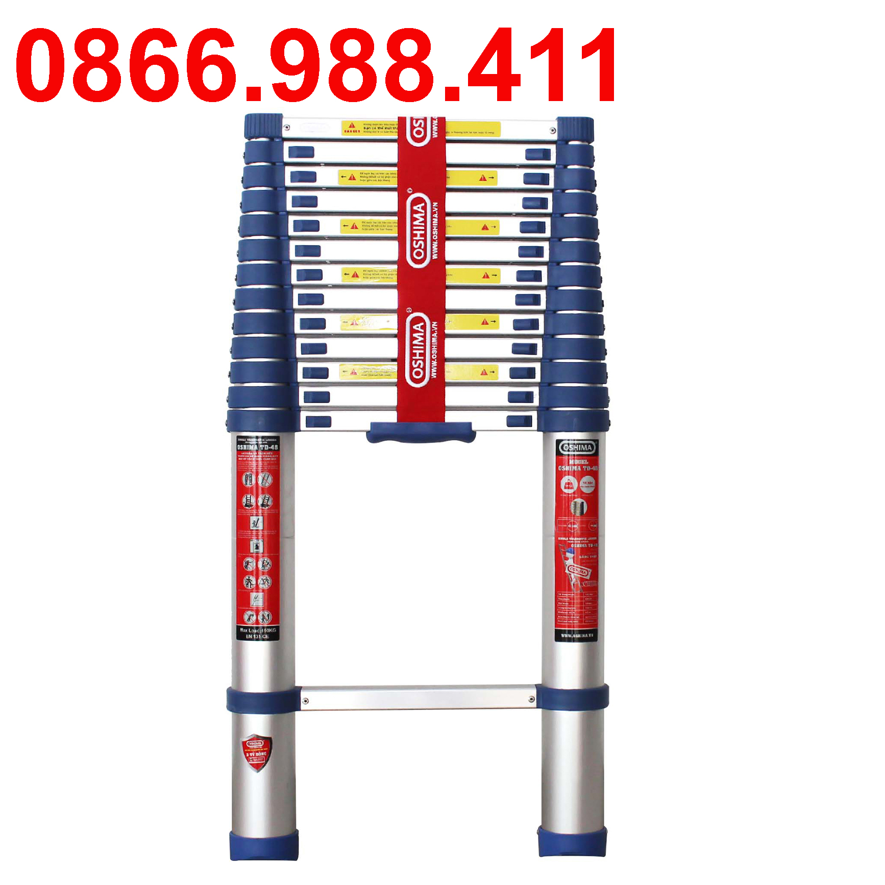 Thang nhôm rút đơn oshima td44