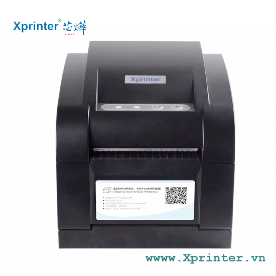 Máy in tem mã vạch xprinter xp-350b tặng 1 cuộn giấy in tem mã vạch chuyên dụng in tem trà sữa