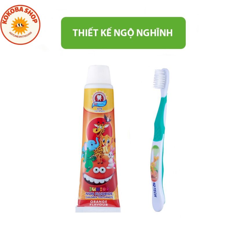 Kem đánh răng trẻ em nuốt được .
