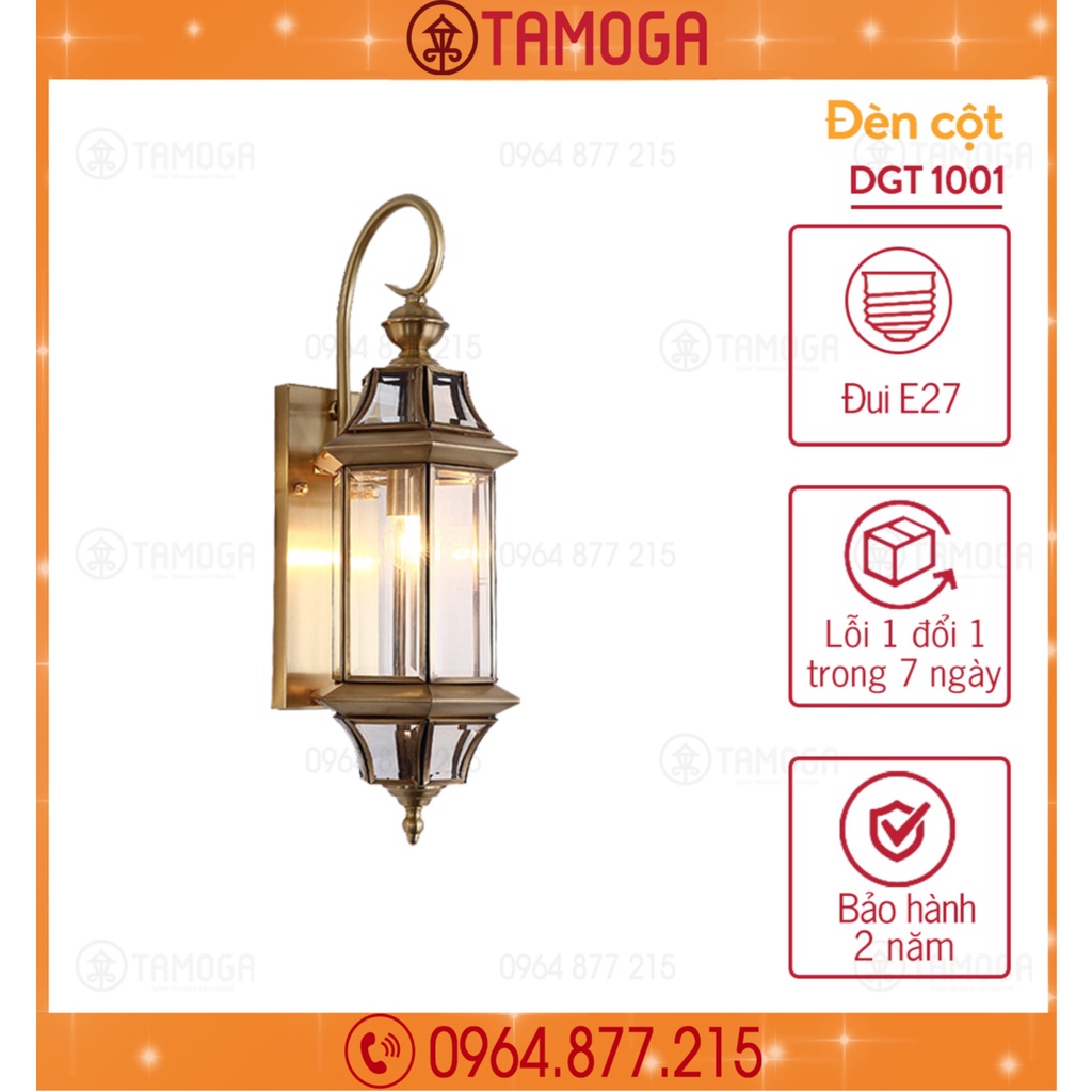 Đèn gắn tường, đèn tường cao cấp bằng ĐỒNG TAMOGA DGT 1001 + Tặng kèm bóng led
