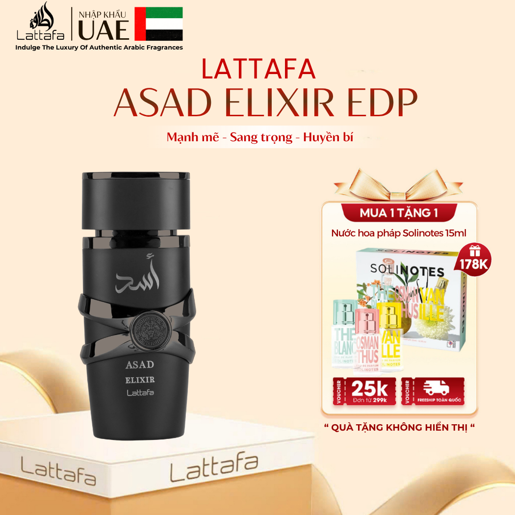 Nước Hoa Nam Lattafa Asad Elixir EDP 100ml - Quyến rũ, Mạnh mẽ, Tự tin
