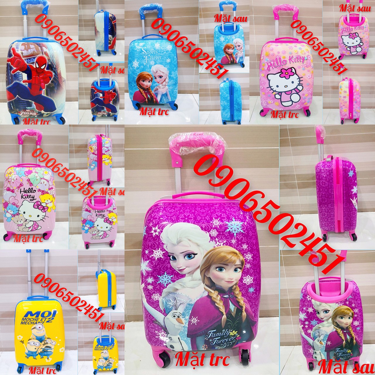 [HCM](Ảnh Thật) Balo vali kéo , balo đi lọc kéo, vali kéo xách tay máy bay họa tiết nhân vật hoạt hình  và hoạt tiết vali 3d nỗi dành cho bé yêu cực đẹp