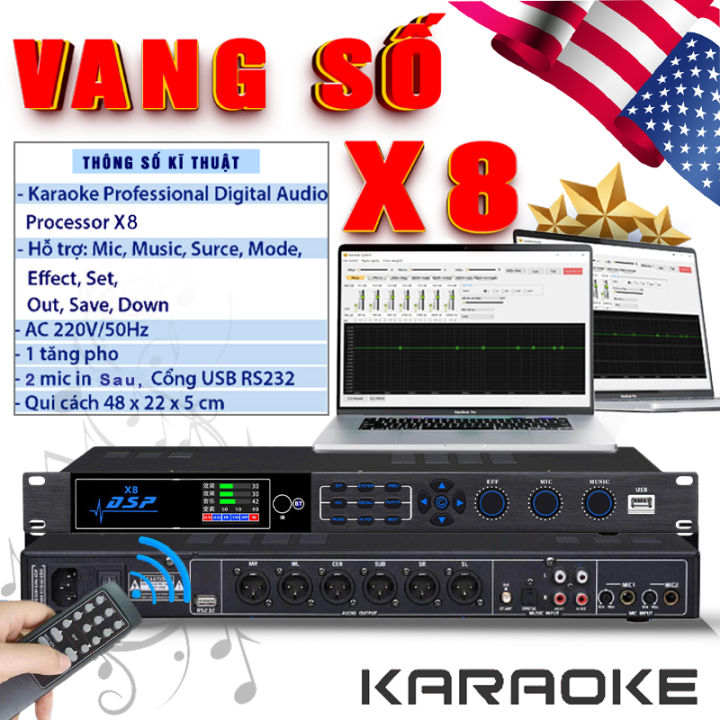 Vang Số Karaoke X8G, X7G Chống Hú, Bluetooth ,Chíp Sử Lý DSP Mới Nhất, Echo Reverb Cực Hay Mượt Tiếng Sáng Lọc EQ Cực Sạch