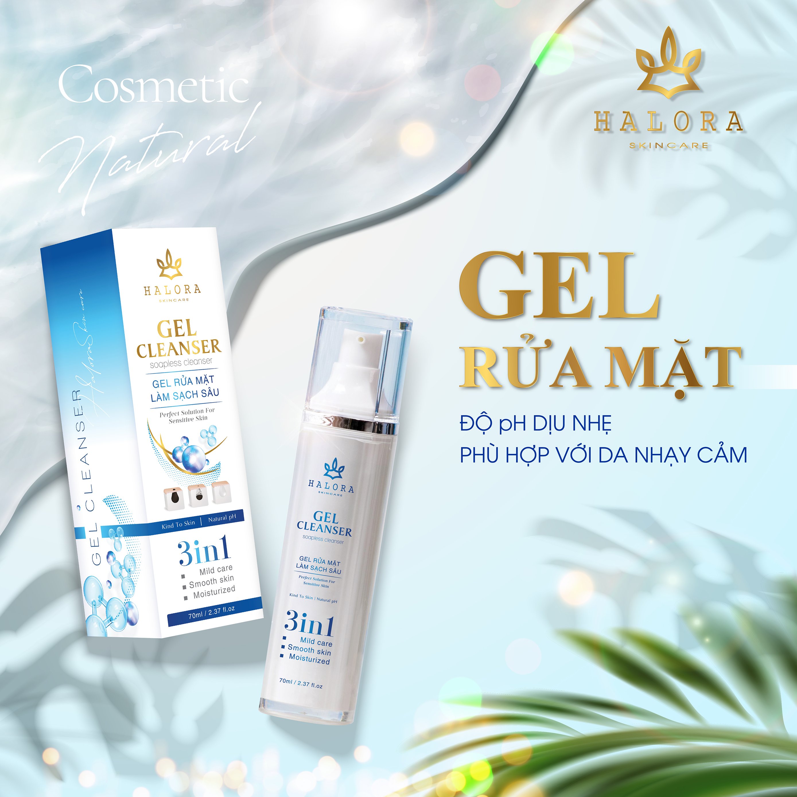 Gel rữa mặt không bọt halora