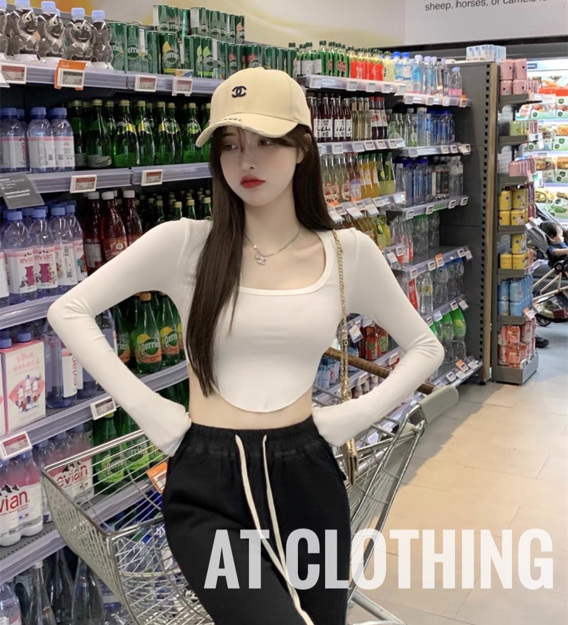 Áo thun vạt bầu tay dài at clothing