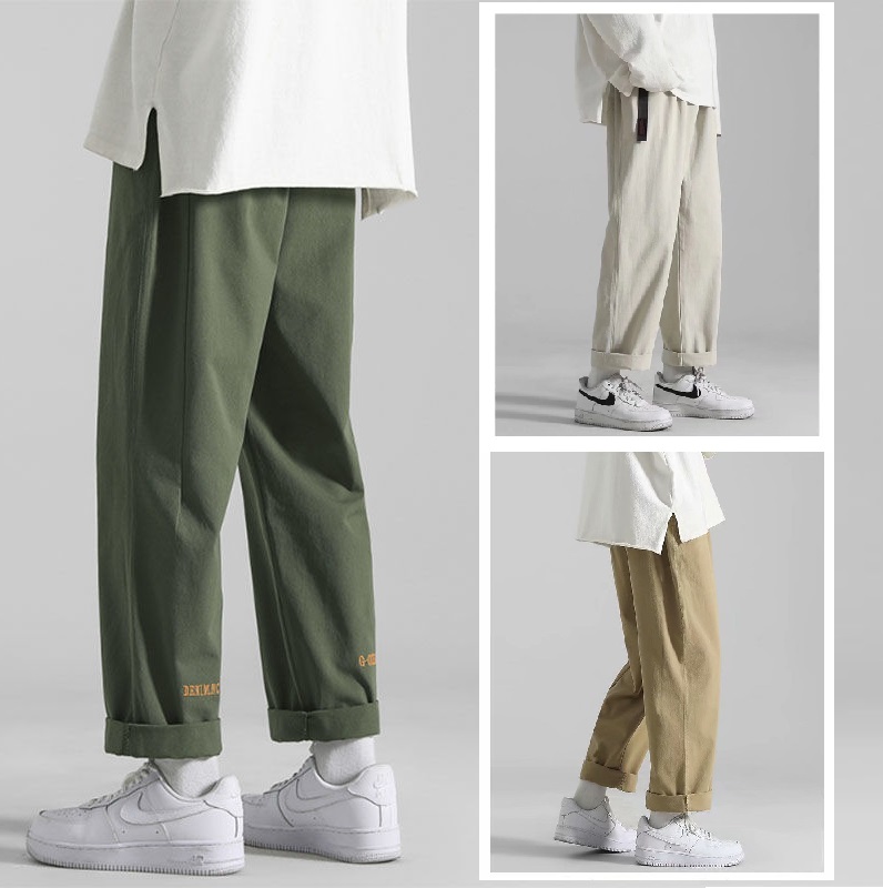 Quần kaki ống rộng, quần dài nam, chất kaki dày dặn mềm mịn form rộng dáng unisex - goma store.