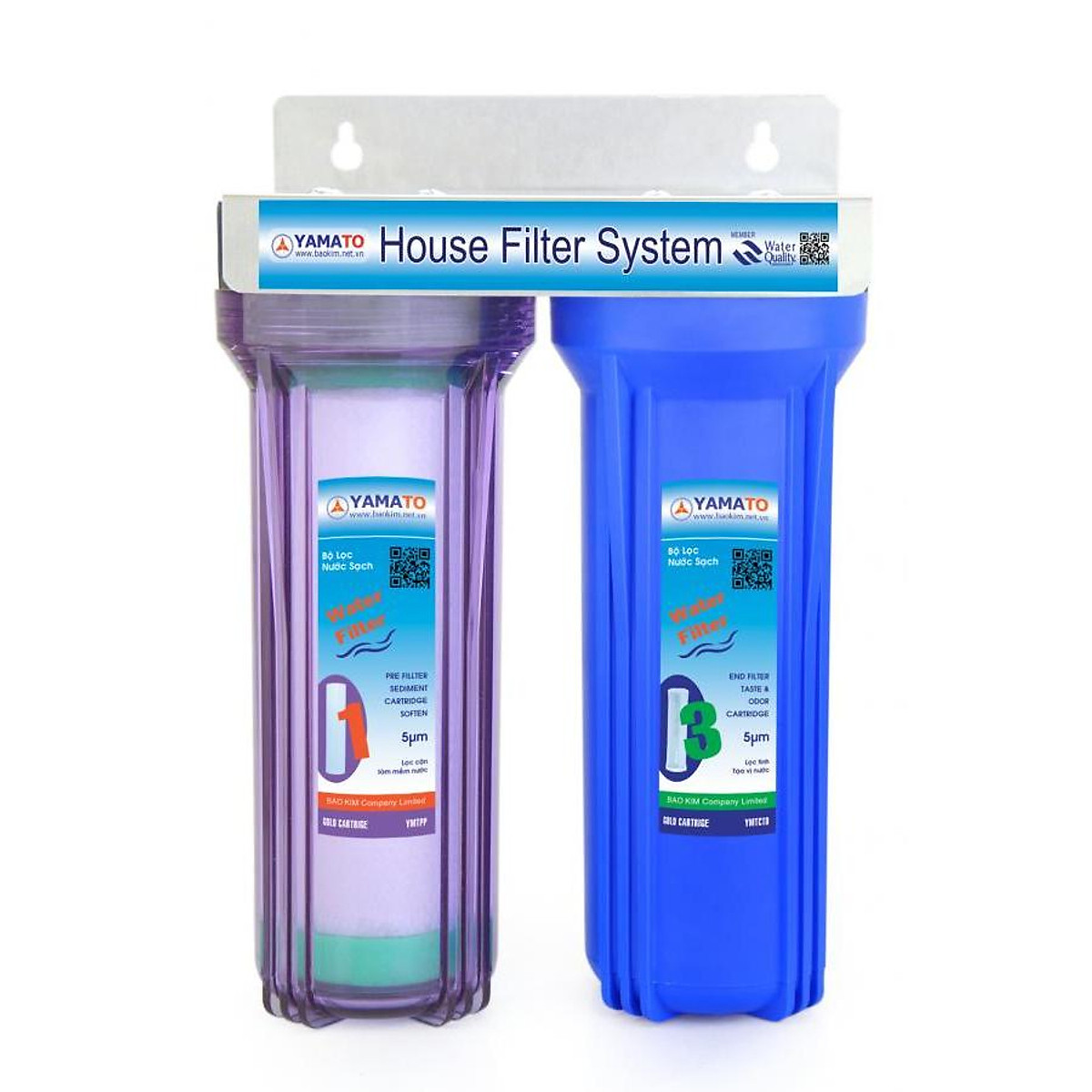 Bộ lọc nước thô đầu nguồn 2 cấp lọc 10inch