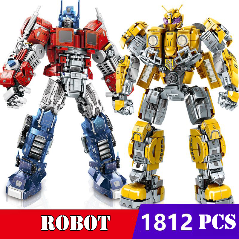 1812 mảnh ghép - bộ đồ chơi xếp hình mô hình robot transformer optimus - lắp ráp robot biến hình bumblebee autobot