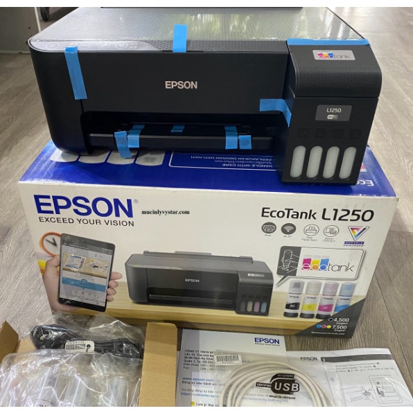 Máy in phun màu Epson L1250) (in đơn năng có Wifi) gồm mực in hãng
