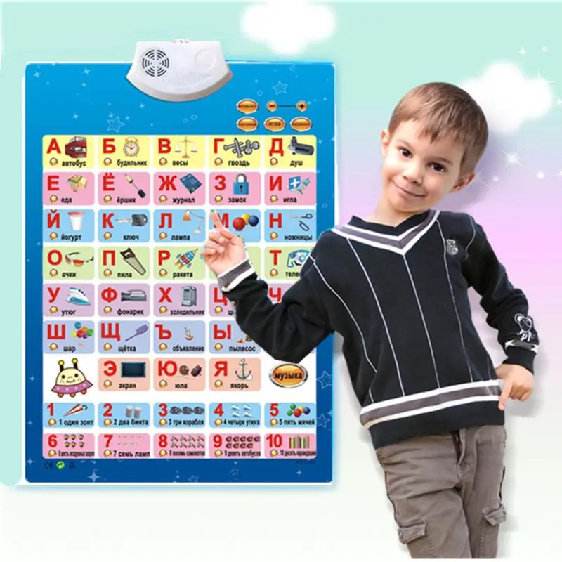 Giáo dục trẻ em Nga ABC điện tử Áp phích nói chuyện âm nhạc Nga