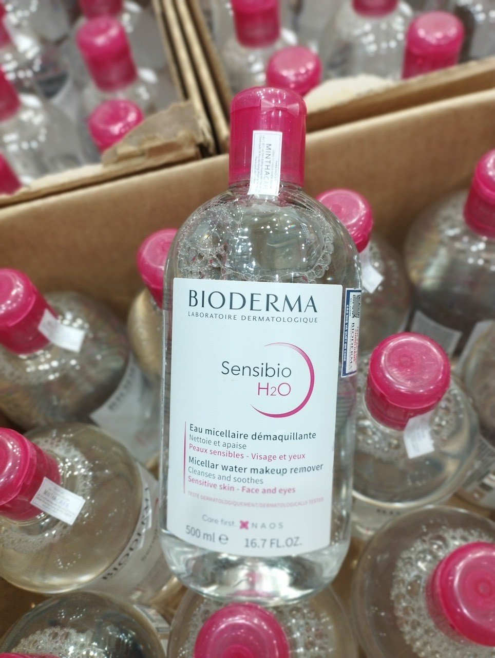 Tẩy trang Bioderma hồng - Micellar Bioderma Sensibio H2O 100ml - 500ml