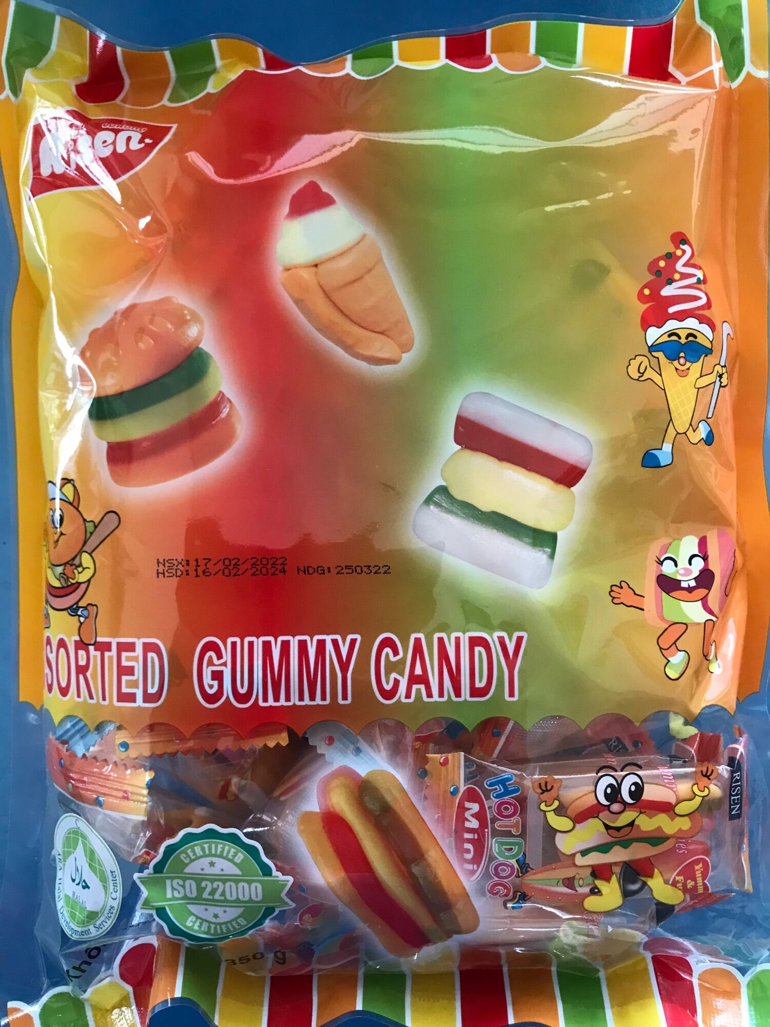 Kẹo dẻo hình fashfood Gummy Candy Risen Mỹ 350g