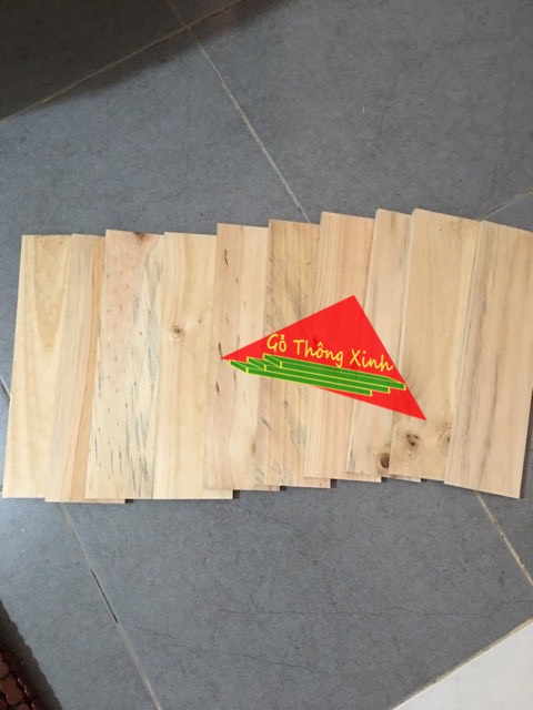 Bó 10 thanh gỗ thông đẹp làm kệ dài 40cm, rộng 6cm, dày 1cm