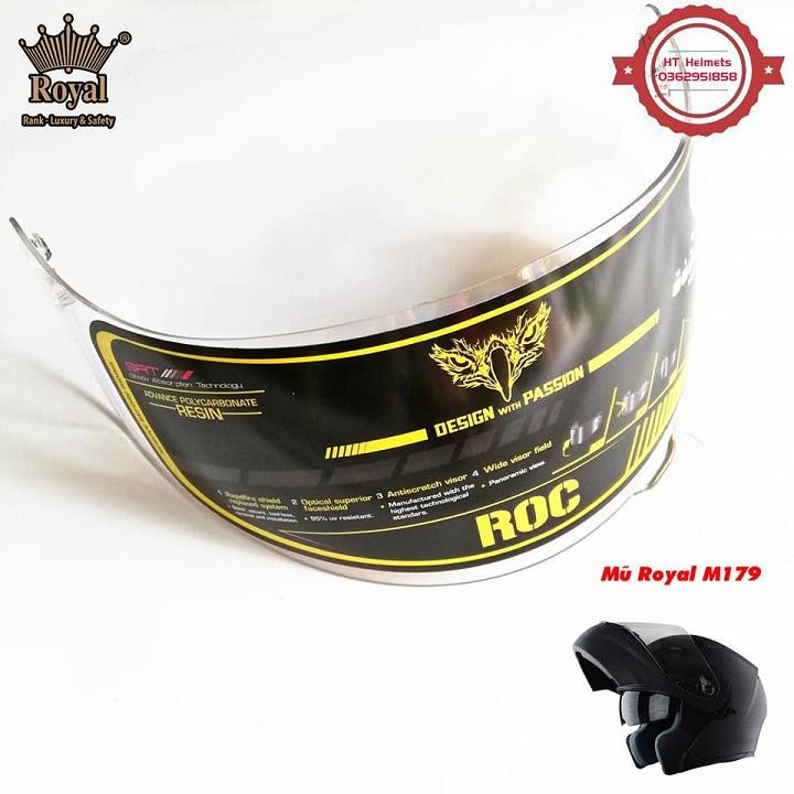 KÍNH MŨ BẢO HIỂM CHÍNH HÃNG ROYAL M179, M138, M168, ROC 03, 04, 05 , M266...