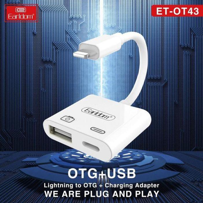 [Otg Iphone] Jack Otg Chuyển Từ Cổng Lightning Sang 1 Cổng Usb Và 1 Cổng Lightning Ot43