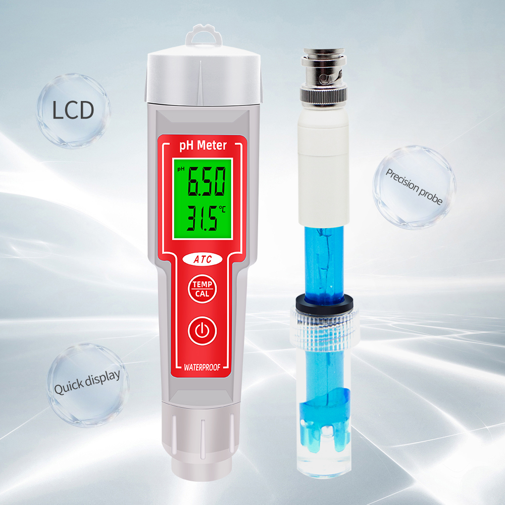 Máy đo ph cầm tay ph-618b máy đo chất lượng nước nhiệt độ 2 trong 1 ph với đèn nền