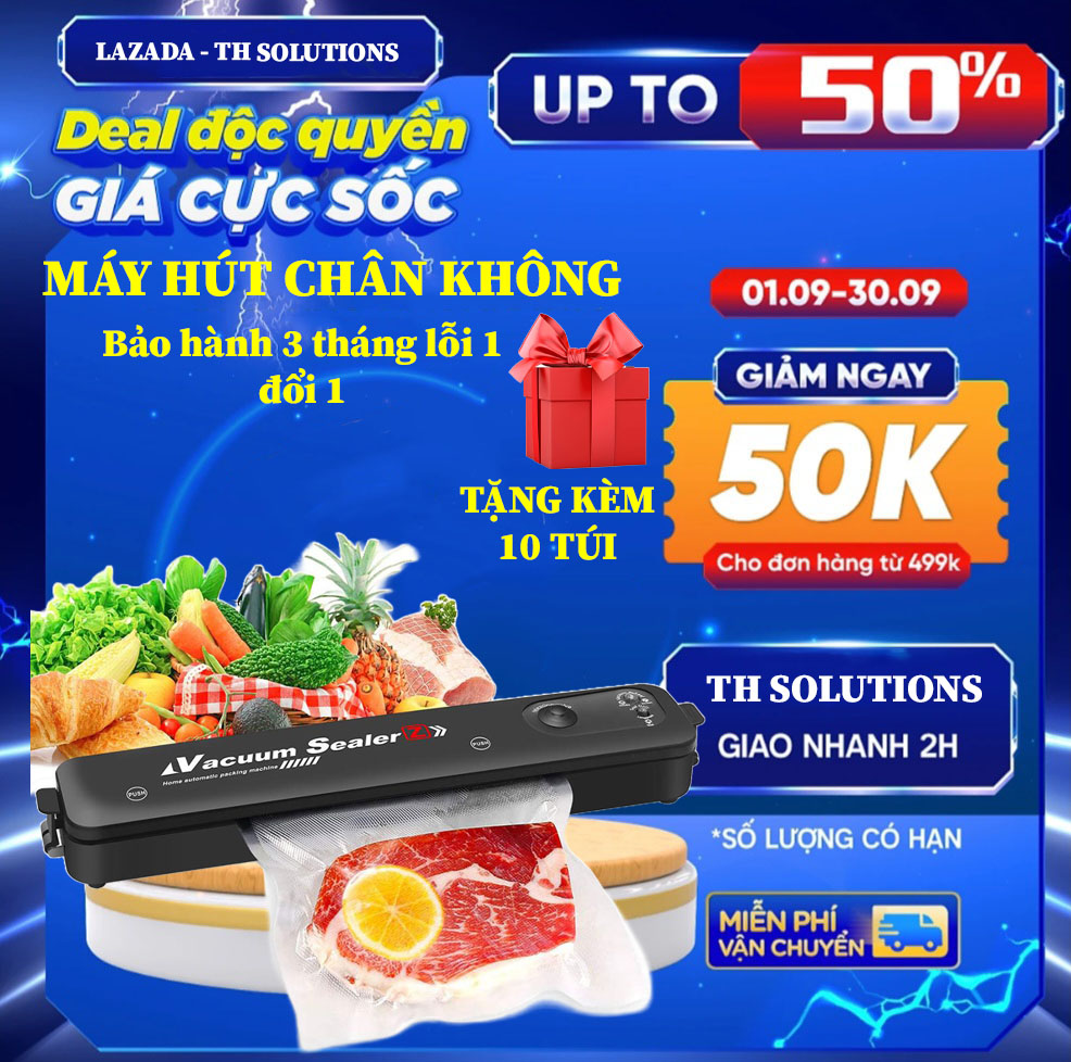Máy Hút Chân Không Thực Phẩm, Máy hàn miêng túi mini dùng cho gia đình Vacuum Sealer,may hut chan khong,dụng cụ nhà bếp thông minh,may ep hut chan khong,tui hut chan khong. TH SOLUTIONS