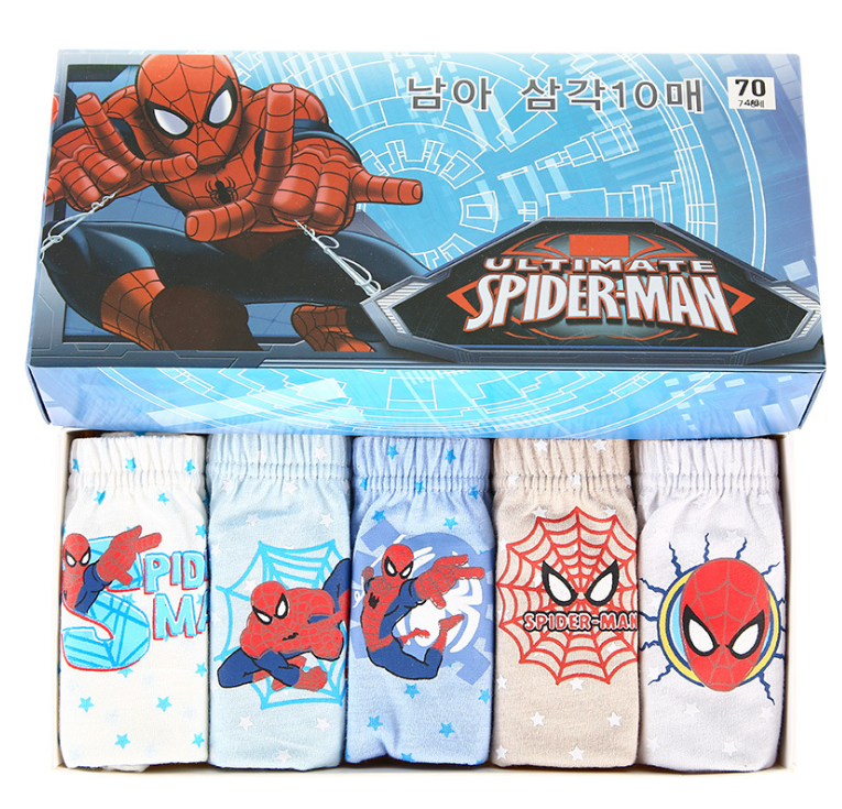 [HCM]Set 5 quần lót bé trai Hàn Quốc 100% cotton mẫu Người Nhện Spider Man