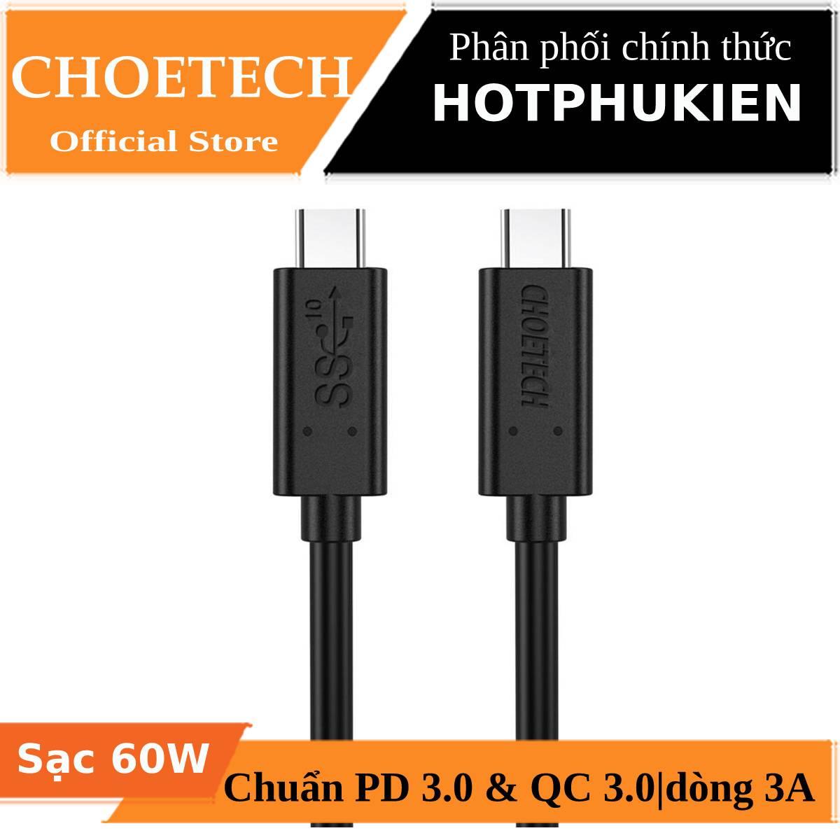 Dây cáp sạc nhanh pd type-c truyền data tốc độ cao choetech a3002 gen 2 type c to type c pd cho smartphone / tablet / macbook / laptop type c - phân phối bởi hotpukien