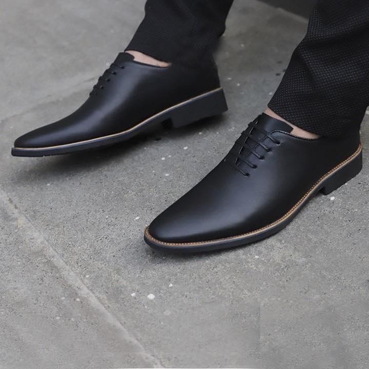 Giày Tây Nam Da Bò Cao Cấp - Giày Công Sở Nam Lịch Lãm CHUNK SHOP ( Bảo Hành 12 Tháng )