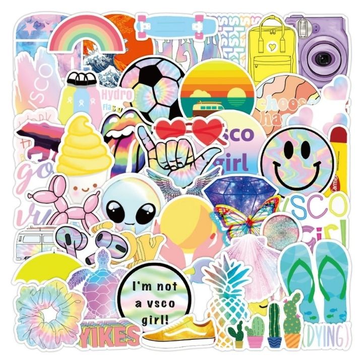 Combo 30/40/ 50 miếng dán trang trí sticker trang trí sticker phong cách hàn quốc dễ thương