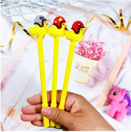 Bút bi viết vịt siêu nhân siêu dễ thương - bút bi nước văn phòng mực đen