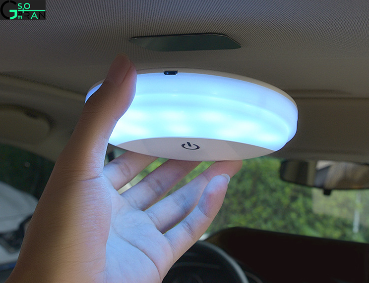 [HCM]Đèn LED dán trần xe hơi - ánh sáng vàng pin sạc cổng USB có nam châm cố định đèn ánh sáng vàng pin sạc cổng USB có nam châm cố định đèn Đèn Trần Ô Tô Cho Hàng Ghế Sau Đèn LED Đọc Sách Trên Xe Hơi D