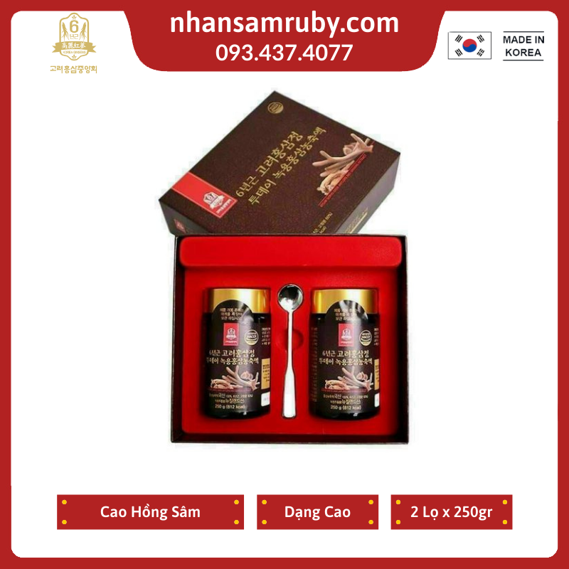Cao hồng sâm nhung hươu goryo , hộp 2 lọ x 250gr/lọ
