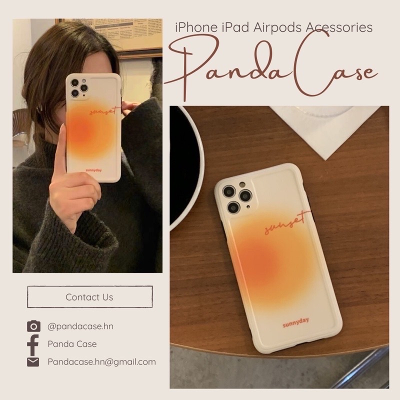 Ốp lưng cho iphone - Ốp sunset nhựa IMD dẻo mịn, cạnh vuông, viền silicon chắc tay, full 4 cạnh