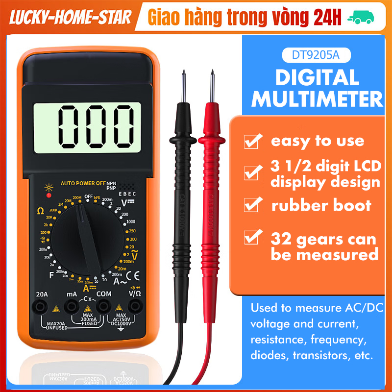 DT9205A Đồng hồ vạn năng kỹ Đồng hồ đo điện áp, dòng điện