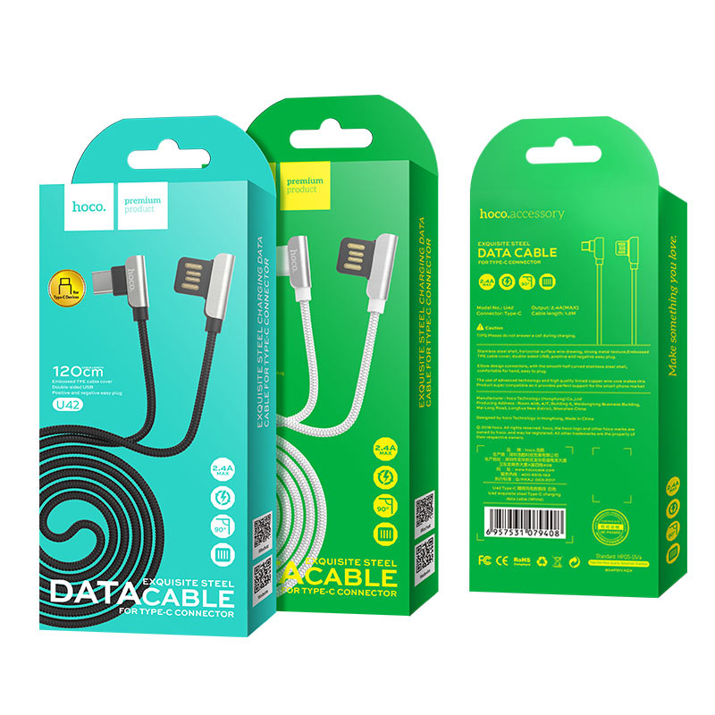 Cáp sạc iphone lightning/type c hoco u42 dài 1.2m